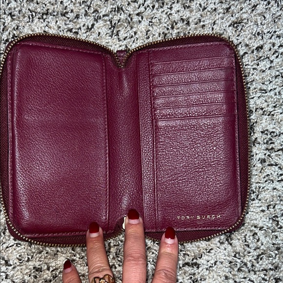 Tory Burch Maroon Leather Wristlet - Picture 3 of 6